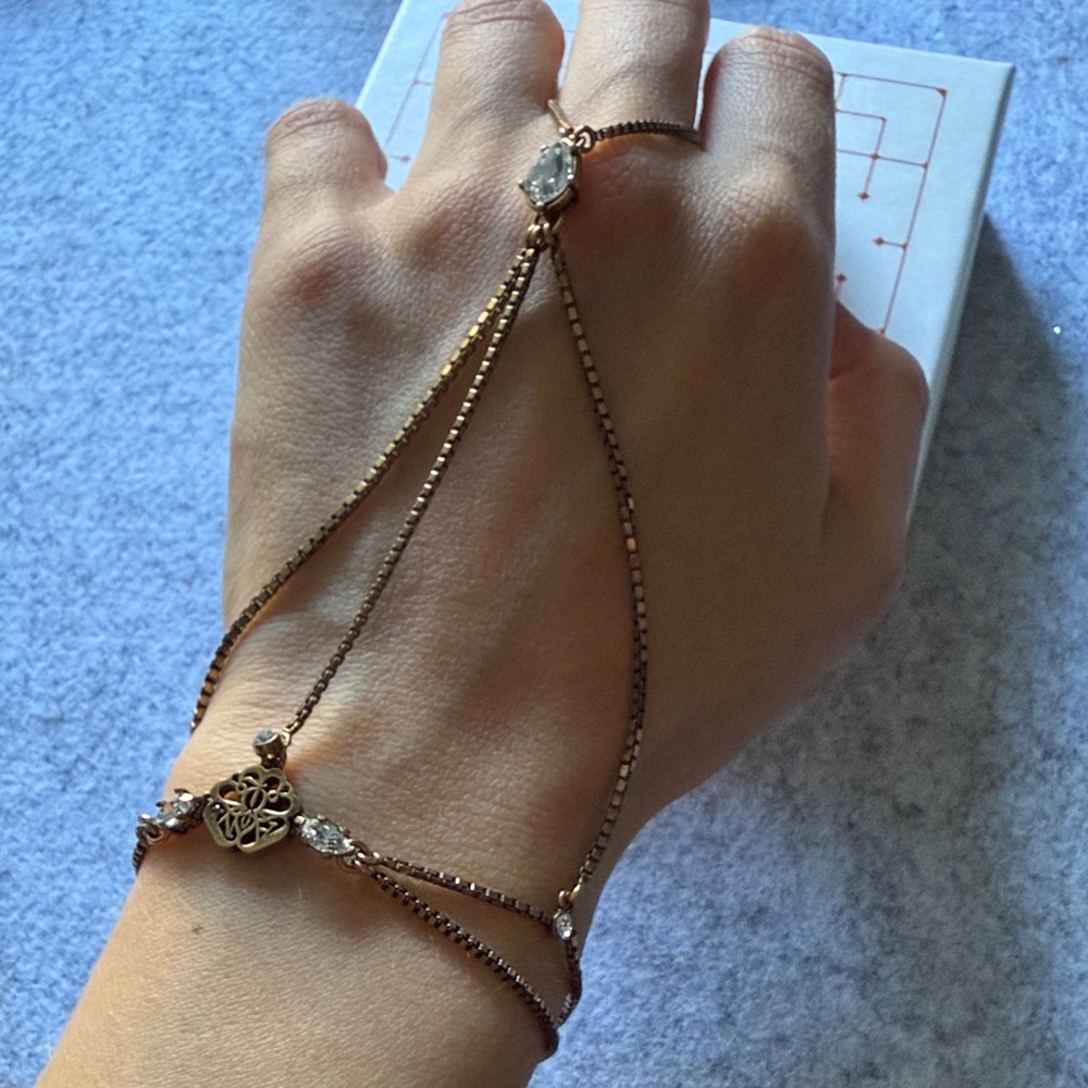 Alexander McQueen Bronze Hand Chain Bracelet